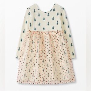 Hanna Andersson Christmas Tree Print Tulle Dress Size 10